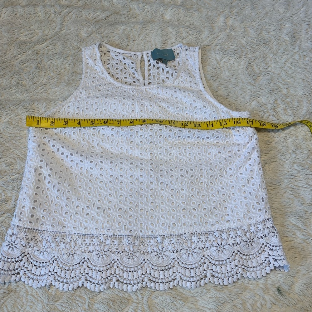 Skies Are Blue Lace‎ Top 100% cotton - Picture 7 of 10